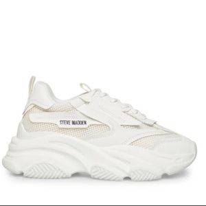 Steve Madden Possession Chunky White Sneakers Perfect for Europe Vacation